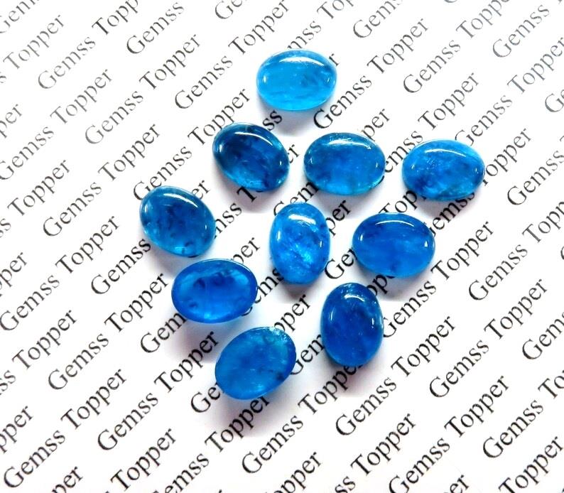 Blue Apatite 8x10 mm Oval Cabochon